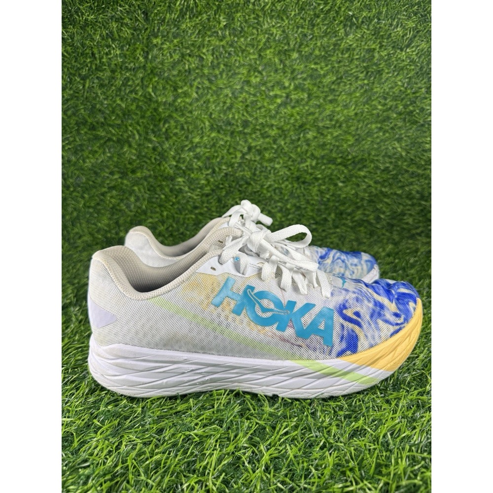 Hoka One One Rocket X Men's Running Shoes White Blue Size 10 1113532-TGT